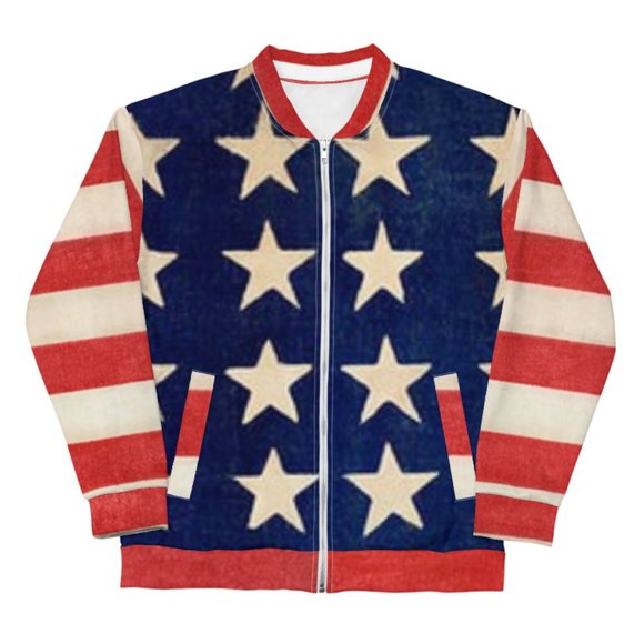 Vintage Flag of the United States of America Unisex Bomber Jacket - Picture 5 of 6